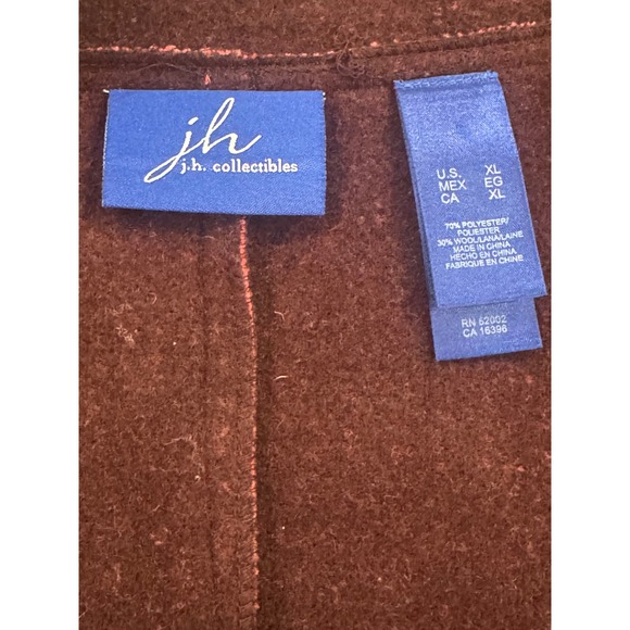 J.H. Collectibles Women's Pink Textured Wool Blend Collarless Blazer Jacket XL - Picture 5 of 6